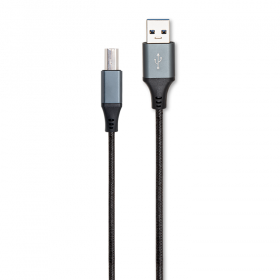 Cordon USB 2.0 a/b m/m nylon noir 2m - GMRAINFO1000